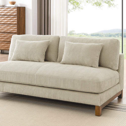 Armless sofa bed effortlessly converting into a guest bed.