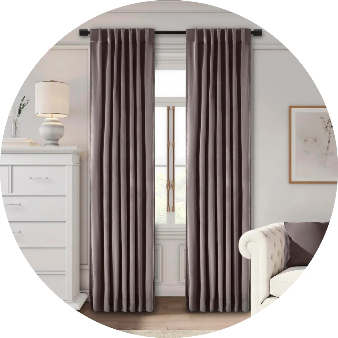 Thick curtains for blocking sunlight