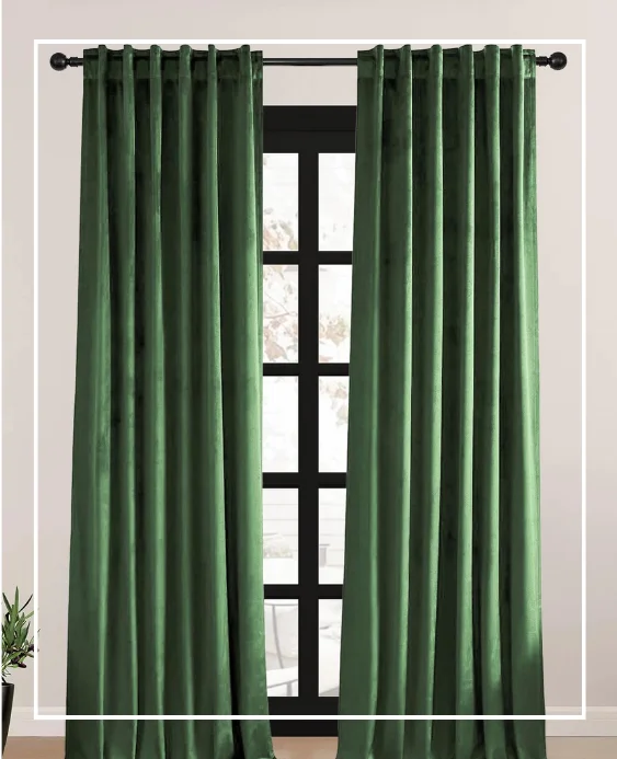 Room darkening window curtains