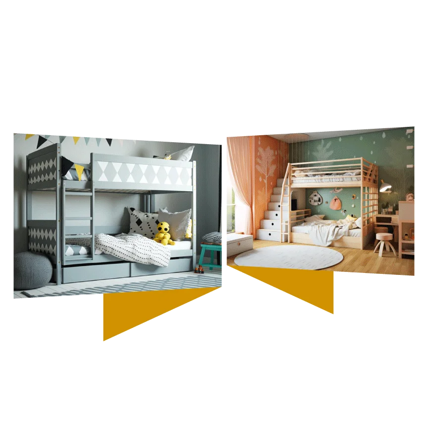 Bunk Beds: Space-saving and practical.