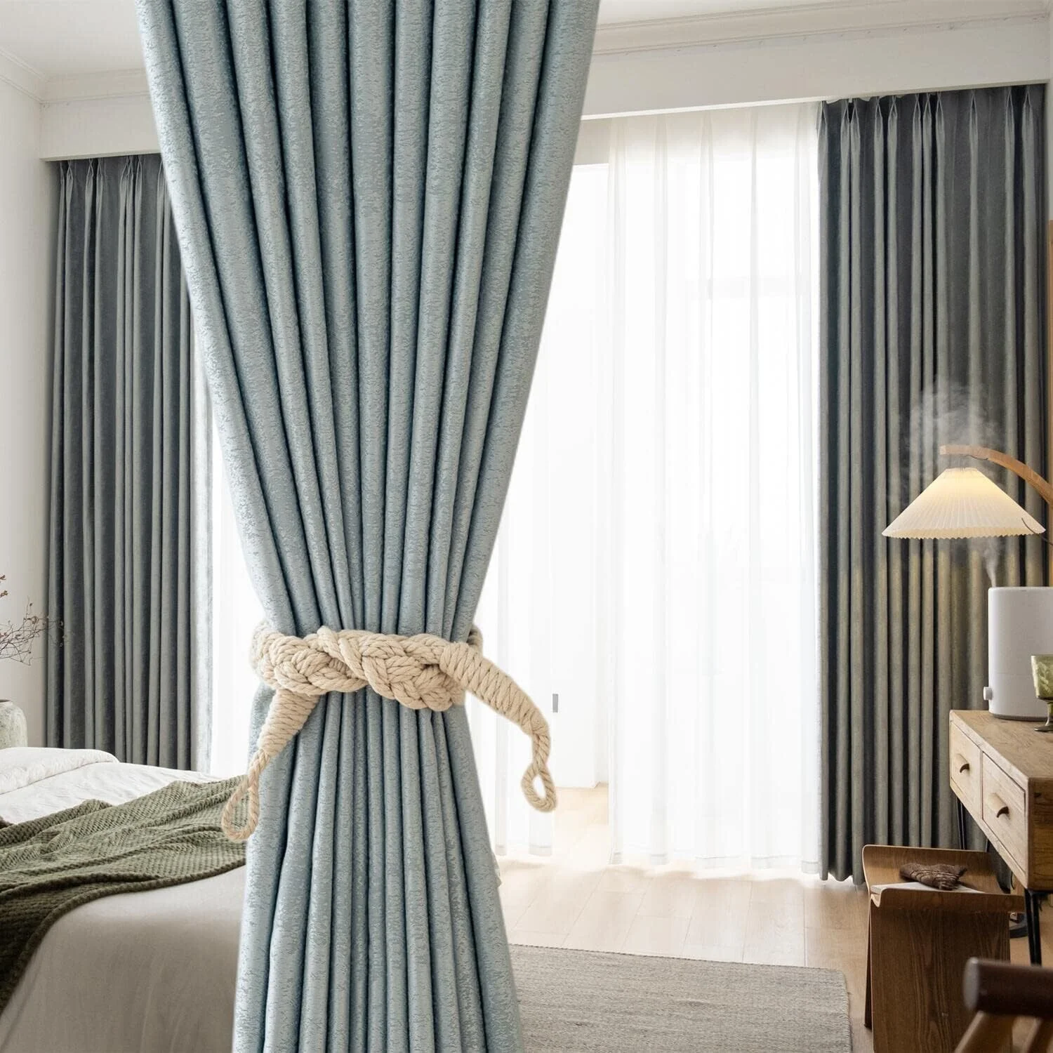 Ombre curtains transitioning from light to dark