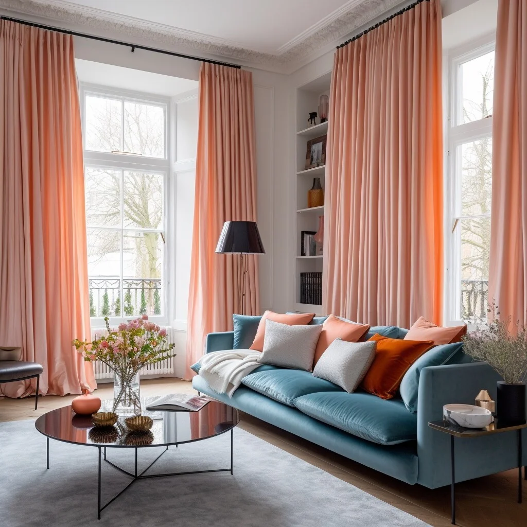 Gathered curtains tied back with decorative tassels