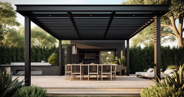 Classic design with a custom made pergola.