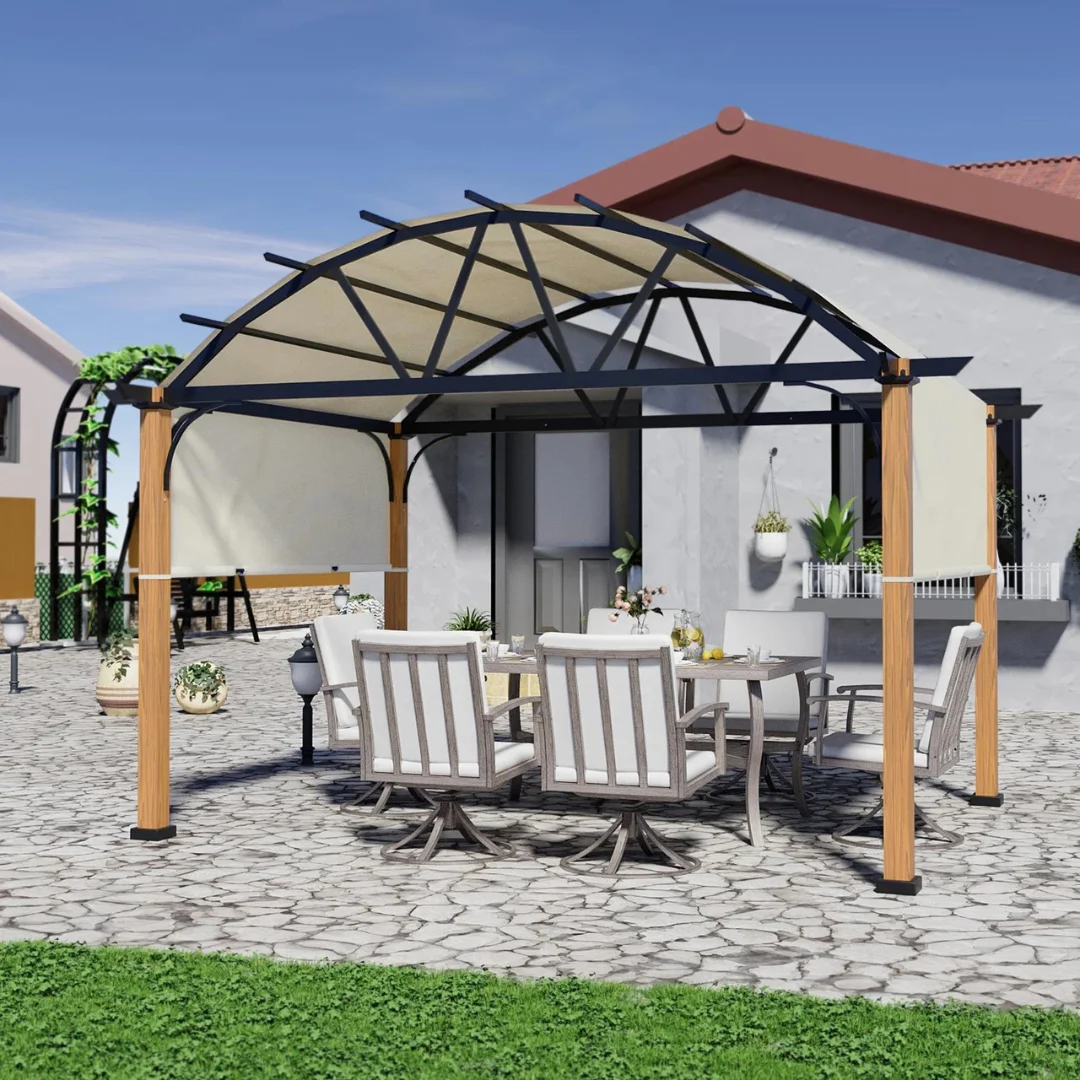 Quality craftsmanship in a custom made pergola.
