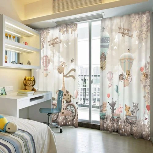Ruffled curtains in a soft pink shade