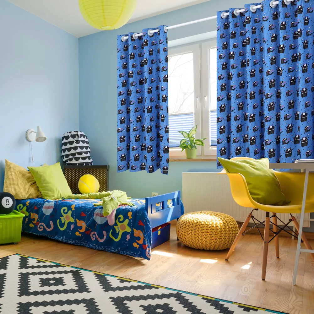 Superhero themed curtains featuring favorite characters