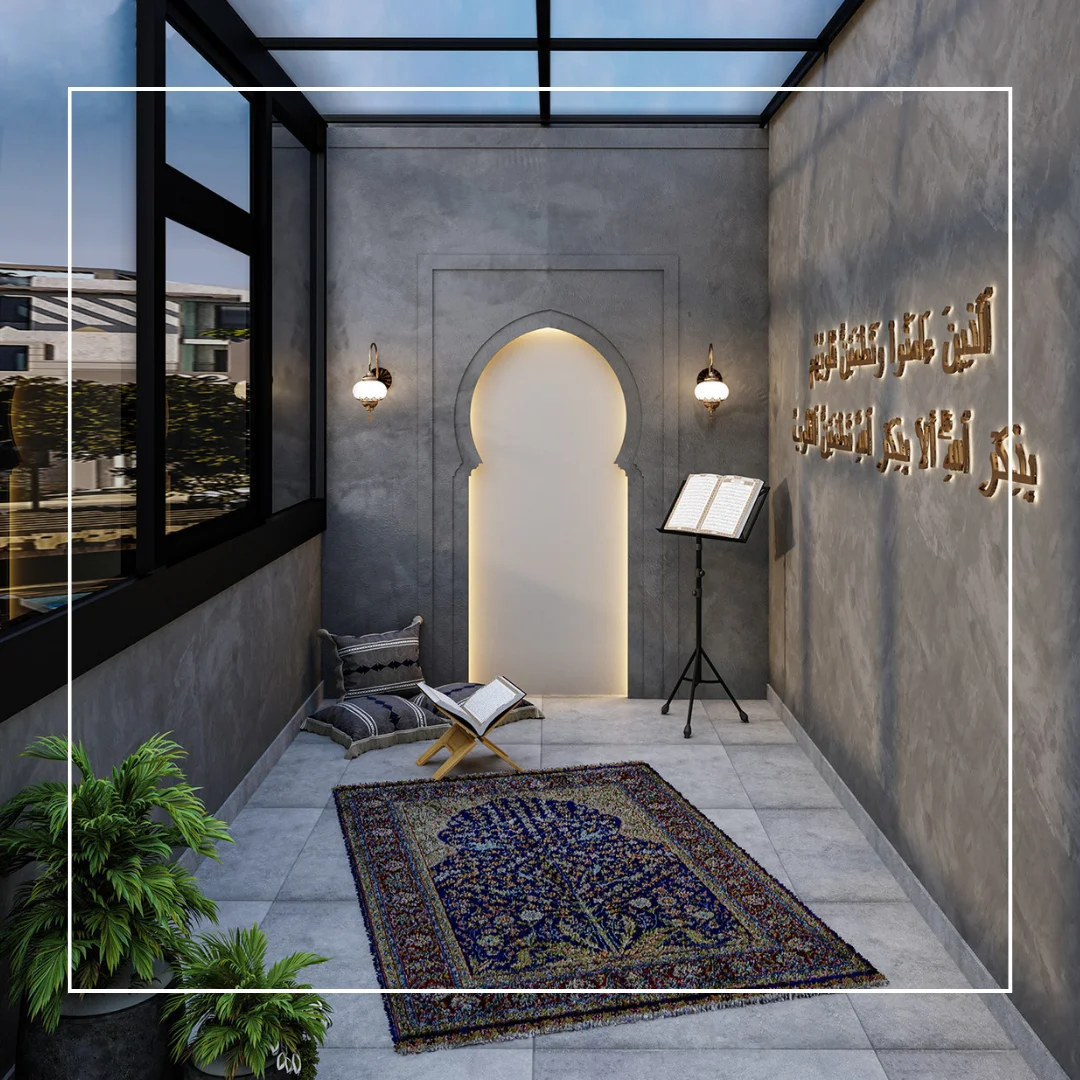 Cultural motifs woven into a masjid carpet, reflecting the community's heritage.