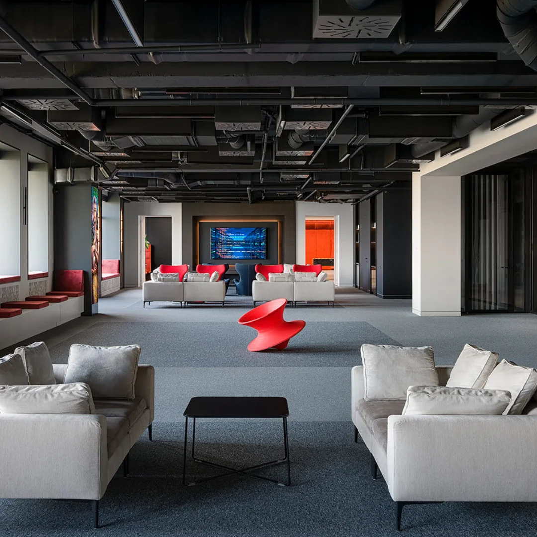 Photo of a carpet made for high-traffic areas in an office