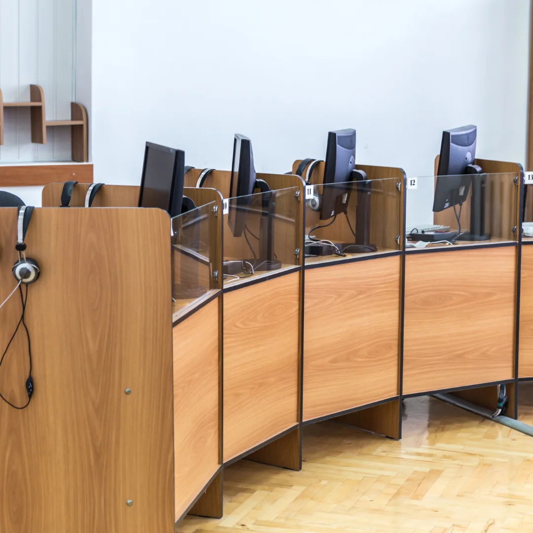 Quality craftsmanship in office workstations and dividers.