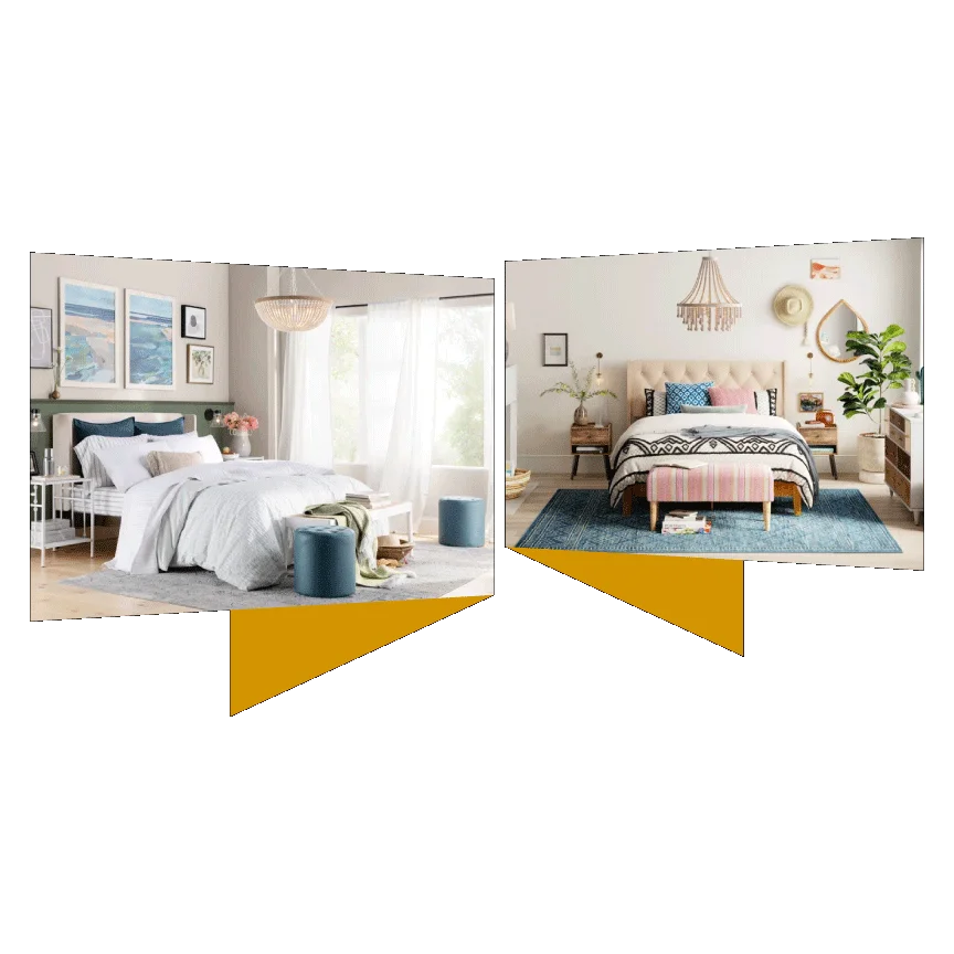 Queen Size Bed: Comfort and style.