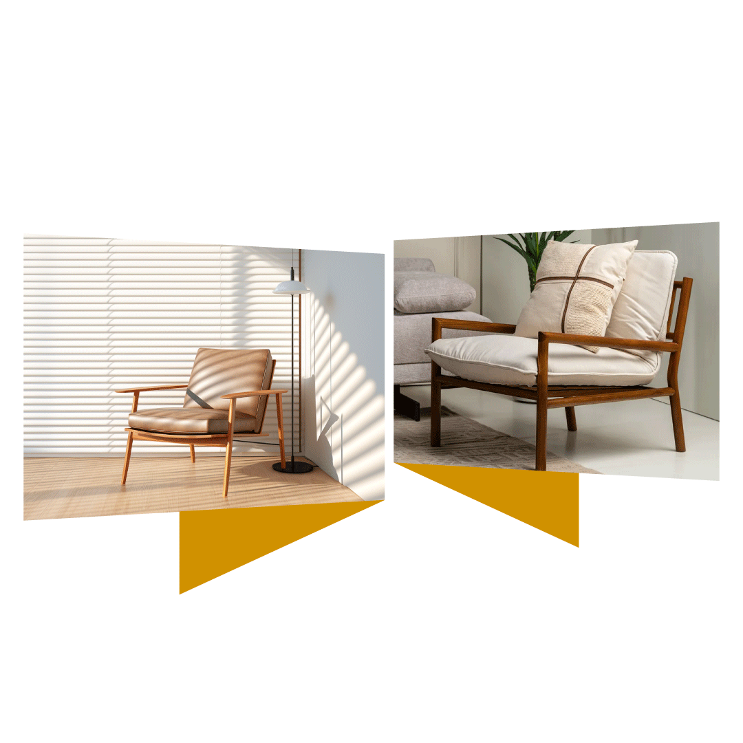Brown wooden room chair with upholstered seat