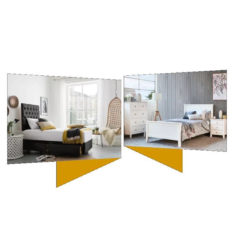 Single Beds: Compact and versatile.