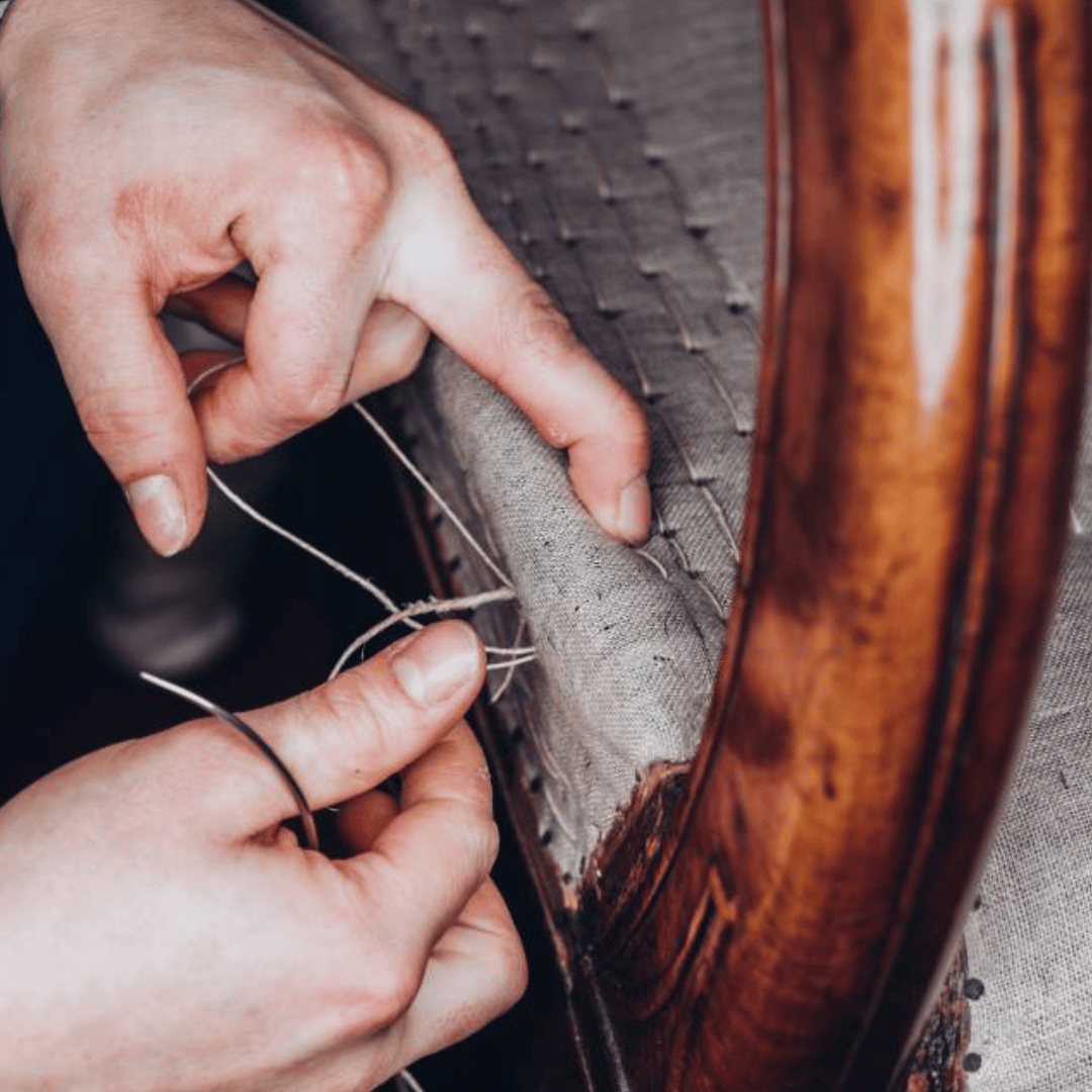 A collection of different sofa styles being repaired.