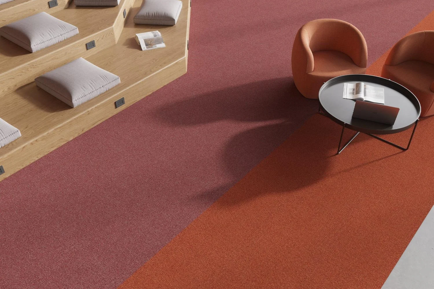 Soundproof carpet in a children's playroom